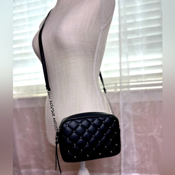 Rebecca Minkoff Diamond Quilted Black Studded Crossbody Bag